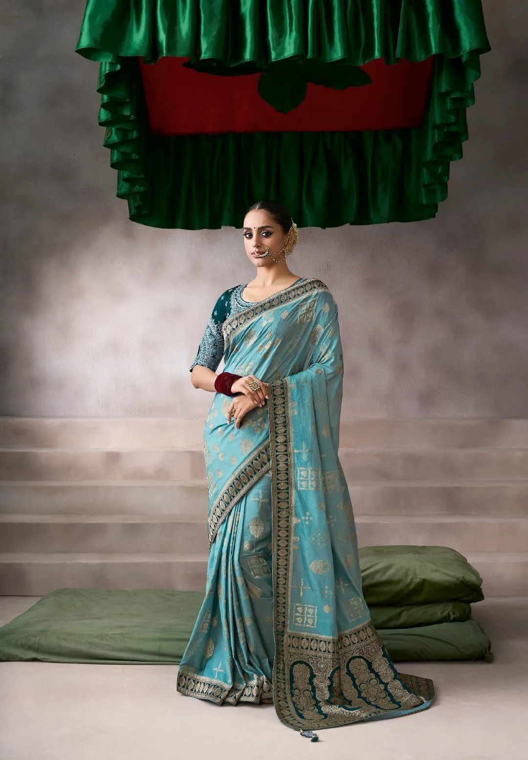 Woman’s Kira Kamala Silk Premium Party Wear Designer Saree