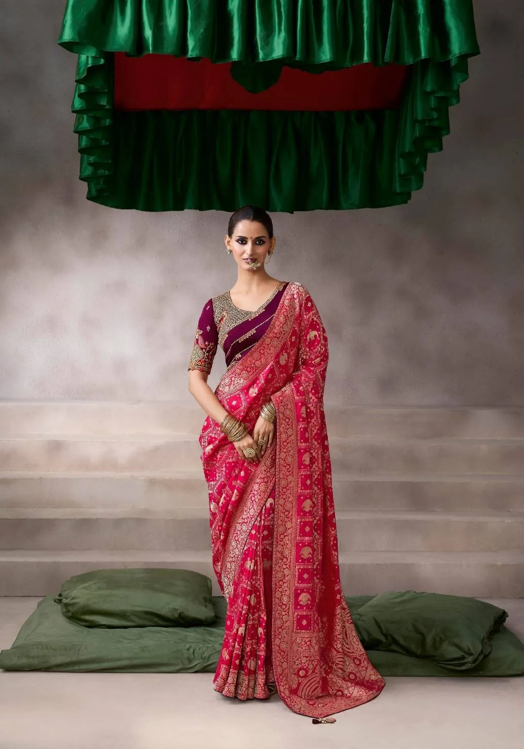 Woman’s Kira Kamala Silk Premium Party Wear Designer Saree