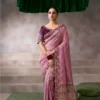 Woman's Design Zari Pure Crepe Heavy Work Banarasi Saree