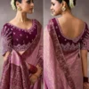 Woman's Design Zari Pure Crepe Heavy Work Banarasi Saree