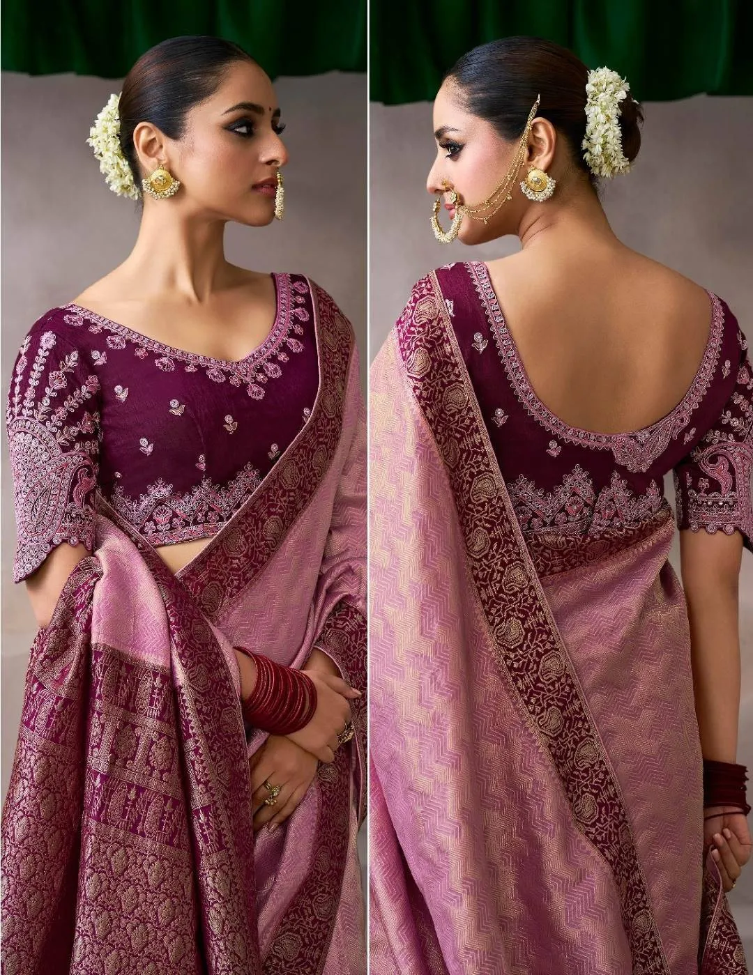 Woman's Design Zari Pure Crepe Heavy Work Banarasi Saree