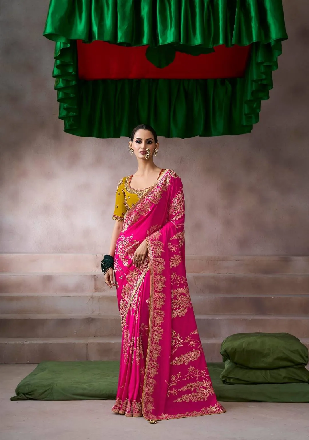Woman's Kira Kamala Silk Premium Party Wear Designer Saree