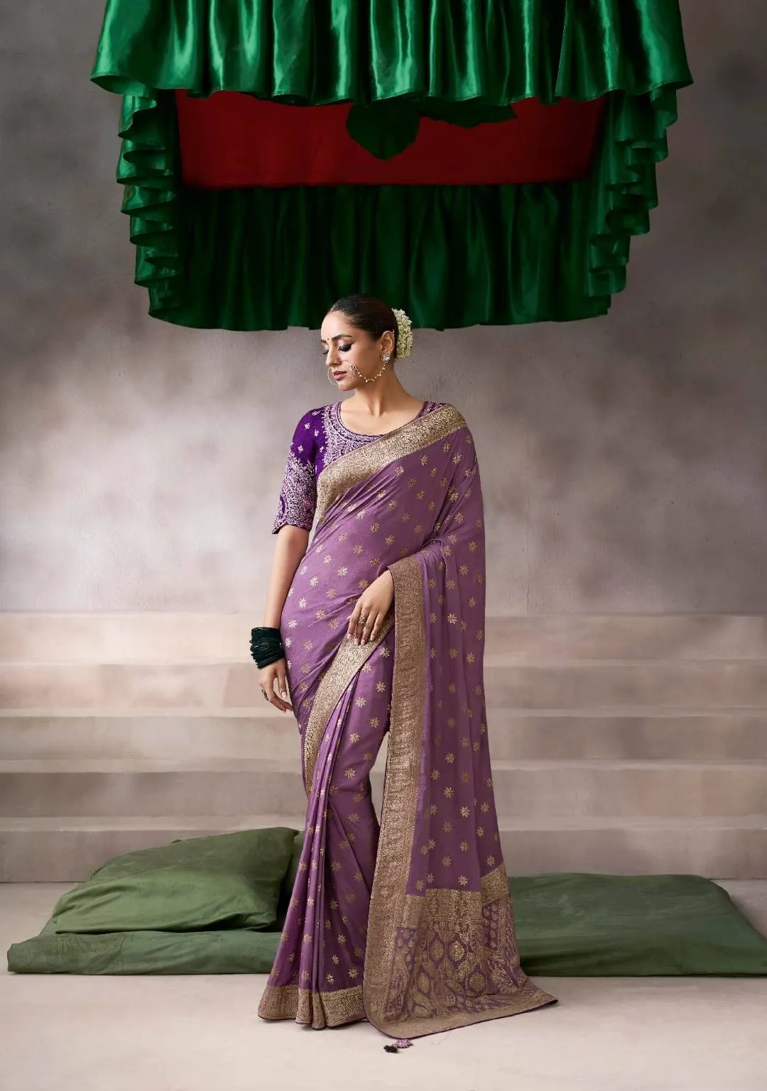Woman’s Kira Kamala Silk Premium Party Wear Designer Saree