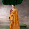 Kira Kamala Silk Premium Party Wear Designer Saree For Woman | Desi Ebullience Mustard Banarasi Satin Silk Saree With Murmurous Blouse