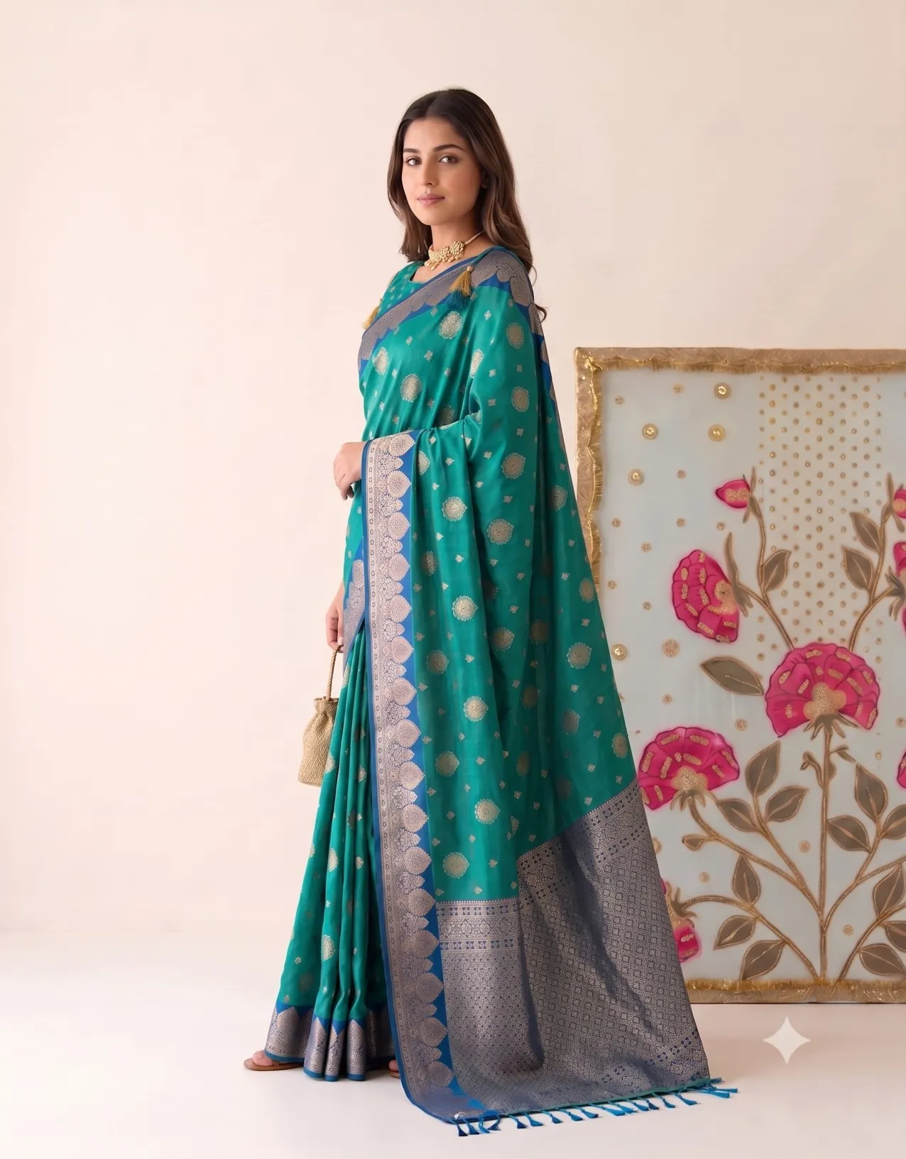 Devanshi Astita Silk Fabric With Traditional Contrast Elegant Border Saree For Woman