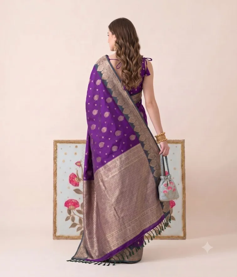 Devanshi Astita Silk Fabric With Traditional Contrast Elegant Border Saree For Woman