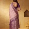 Woman's Wine Silk Saree With Blouse Piece
