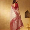 Woman's Silk Majesty with Rich Zari Work Saree | Ivory