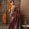 Kira Kiki Pure Silk Saree – Woman’s Designer Wedding Wear Saree with Embroidered Blouse