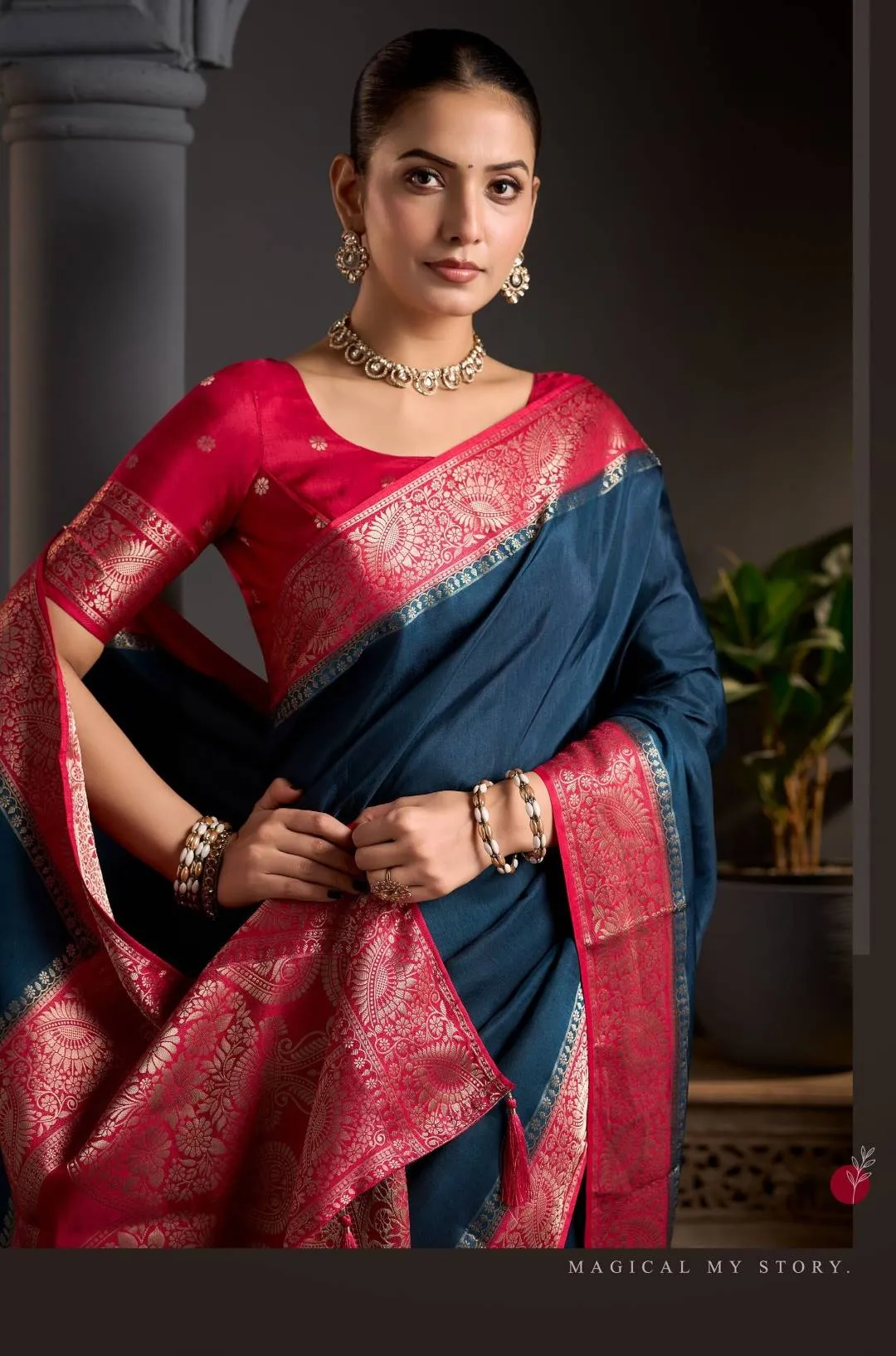 RANGBAGH MANORAMA PREMIUM VISCOSE ELEGANT ZARI BORDER SAREE