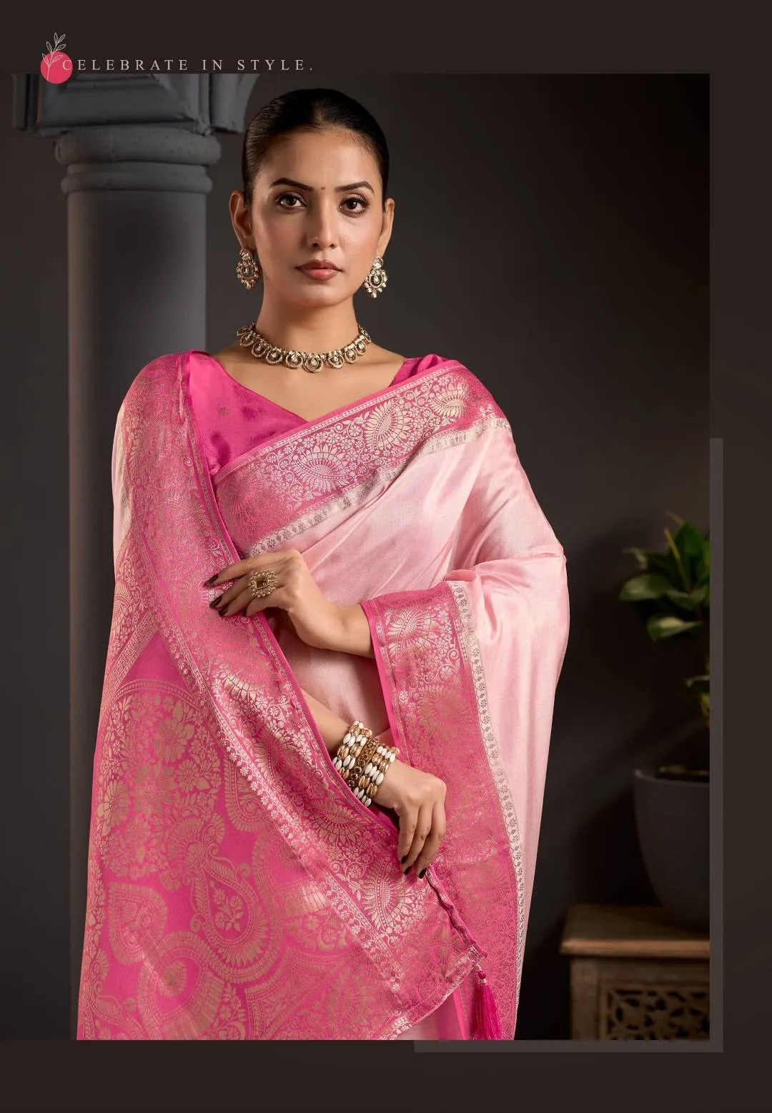 RANGBAGH MANORAMA PREMIUM VISCOSE ELEGANT ZARI BORDER SAREE