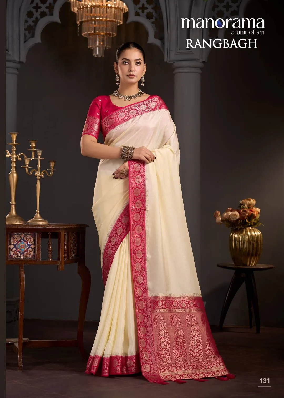 RANGBAGH MANORAMA PREMIUM VISCOSE ELEGANT ZARI BORDER SAREE