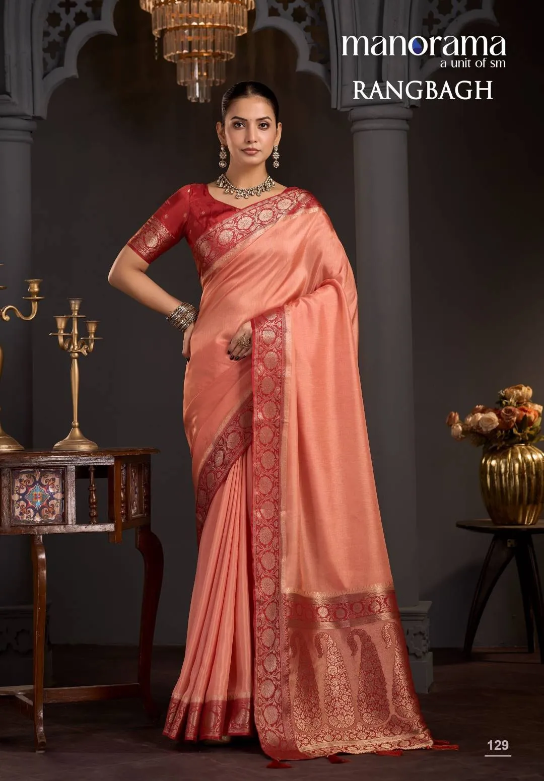 RANGBAGH MANORAMA PREMIUM VISCOSE ELEGANT ZARI BORDER SAREE