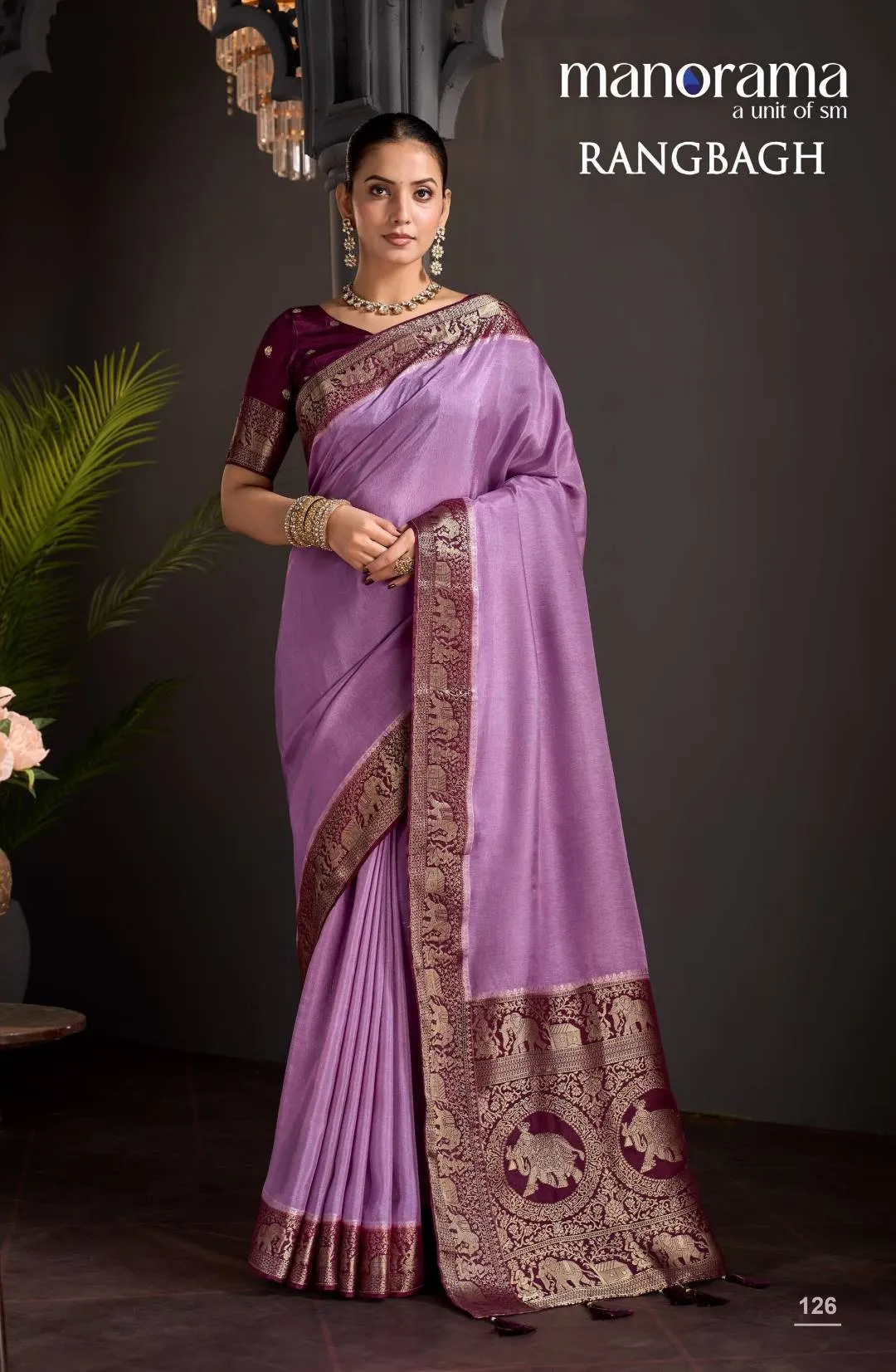 RANGBAGH MANORAMA PREMIUM VISCOSE ELEGANT ZARI BORDER SAREE