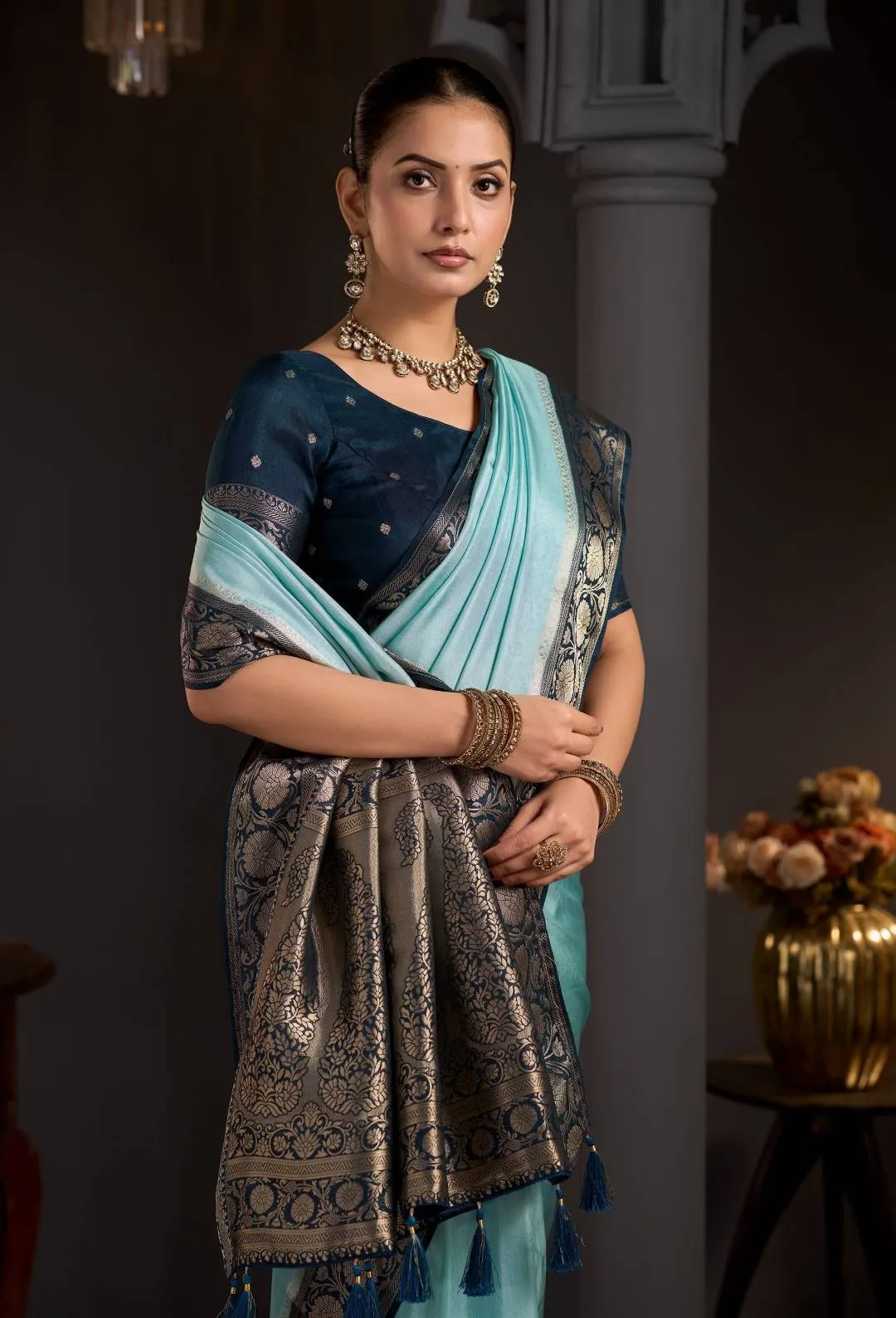 RANGBAGH MANORAMA PREMIUM VISCOSE ELEGANT ZARI BORDER SAREE