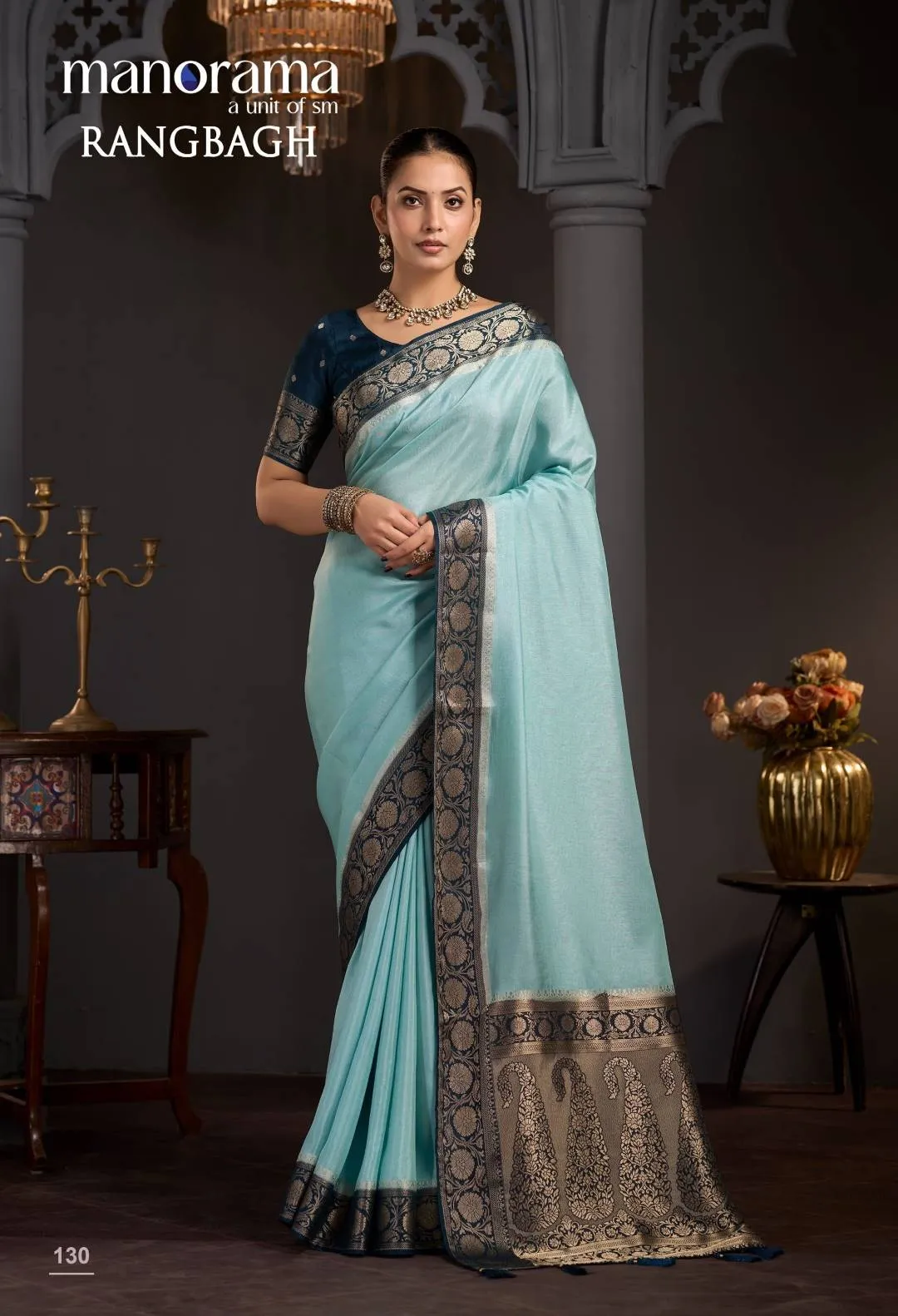 RANGBAGH MANORAMA PREMIUM VISCOSE ELEGANT ZARI BORDER SAREE