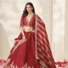 Maroon Art Silk Lehenga Choli with Heavy Gold Zari Work