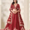 Maroon Art Silk Lehenga Choli with Heavy Gold Zari Work