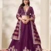 Premium Purple Art Silk Lehenga Choli with Festive Zari Border & Striped Dupatta