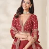 Maroon Art Silk Lehenga Choli with Heavy Gold Zari Work