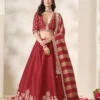 Maroon Art Silk Lehenga Choli with Heavy Gold Zari Work
