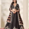 Premium Black Art Silk Lehenga Choli with Festive Zari Border & Striped Dupatta