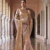 Woman’s Premium Lavender Kanjivaram Soft Silk Saree with Elegant Beads Work