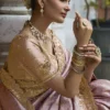 Woman’s Premium Ornate Pink Kanjivaram Soft Silk Saree with Elegant Beads Work