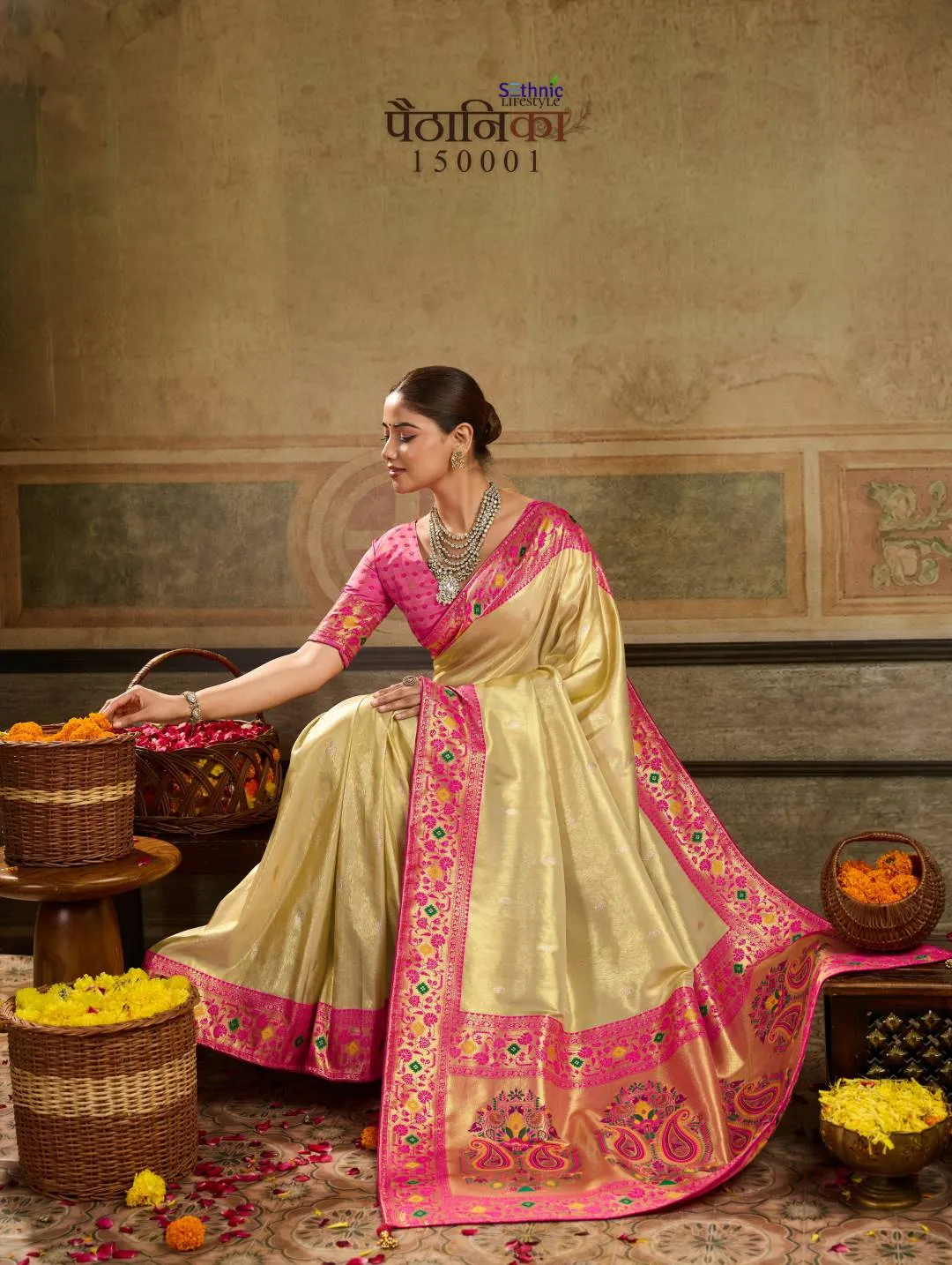 SETHNIC LIFESTYLE - PAITHANIKA Tissue Paithani Silk With Tissue Zari Woven