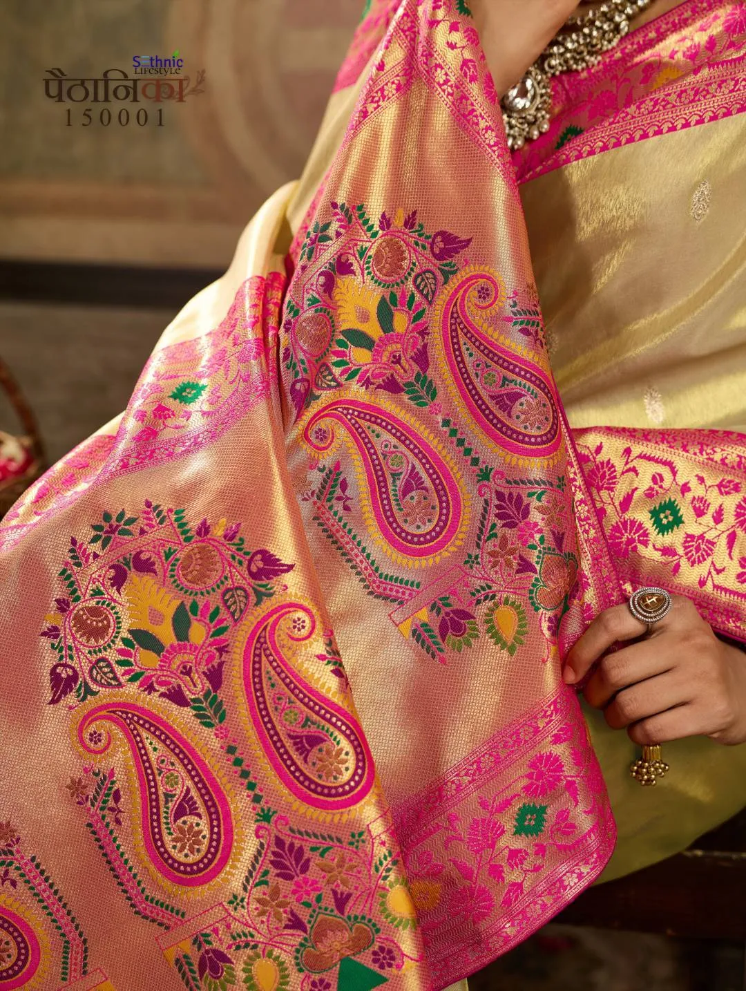 SETHNIC LIFESTYLE - PAITHANIKA Tissue Paithani Silk With Tissue Zari Woven